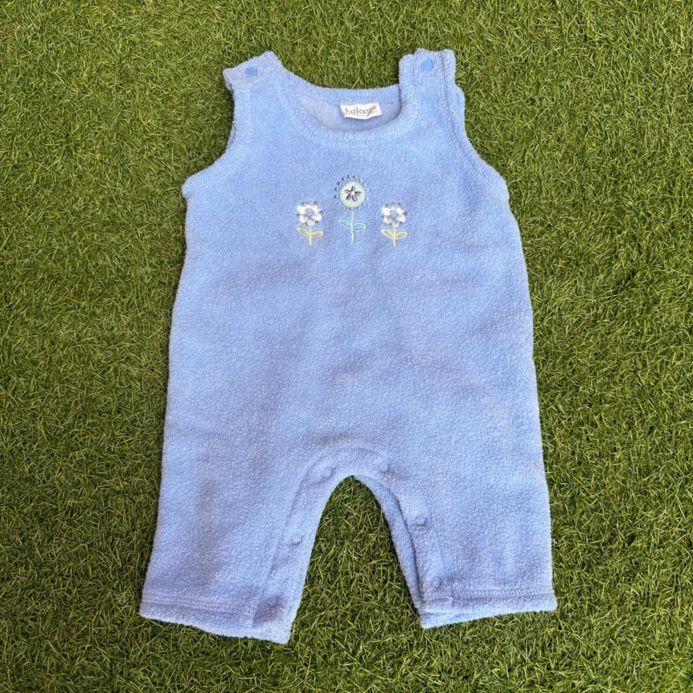 Tykes‎ Jumpsuit Baby 12 Months Romper Sleeveless Terry Cloth Flower Embroidery